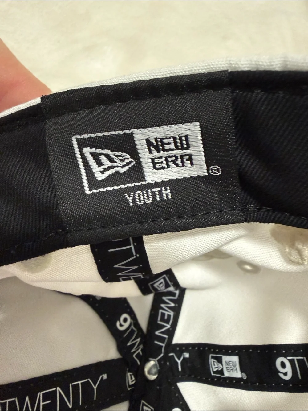 Kids White Embroidered Floral Baseball Cap with NY Logo